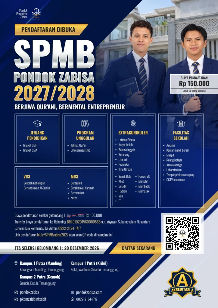 SPMB Pondok Zabisa Subulussalam Nusantara 20272028